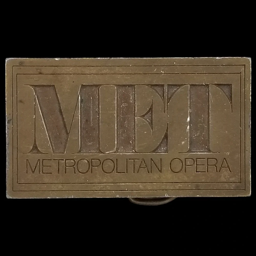 Metropolitan Opera‎ MET Belt Buckle Brass Plated Vintage Accessory USA Made